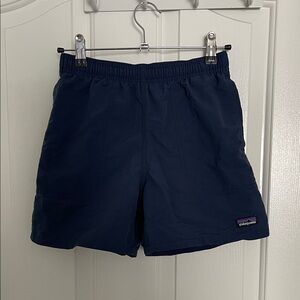 Patagonia Baggies Lined Boys Large Navy Elastic Waist Shorts